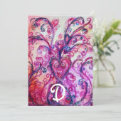 WHIMISCHE ROZE FLOREALE MONOGRAM MET HART KAART (Staand voorkant)