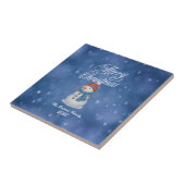 Whimische Sneeuwman Prettig Kerstfeest Tegeltje (Zijkant)