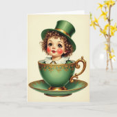 Whimische Theekop Kind Kaart (Gele Bloem)