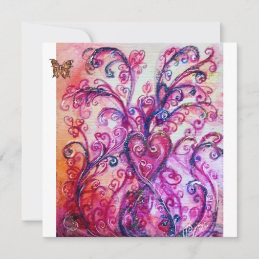 WHIMISCHE VERSIERINGEN helderrood, roze paars wit Kaart (Voorkant)