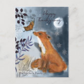 Whimische Vos & Vlinder Mistiche Dankdag Briefkaart (Voorkant)