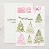 Whimische Waterverf Prettig Kerstmis Koppelkaart Feestdagenkaart (Voorkant / Achterkant)