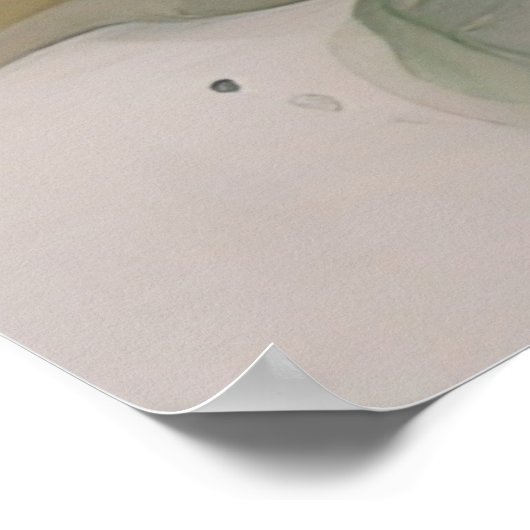 Whimische waterverf vogel bloem kunst poster (Hoek)