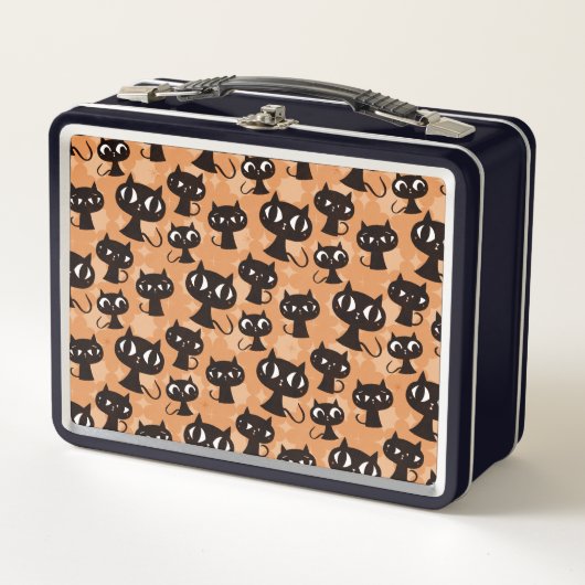 Whimisical Black Cats Lunch Box (Voorkant)