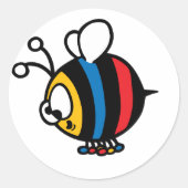 Whimisical Cartoon Bee Stickers (Voorkant)