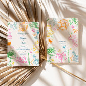 Whimisical Disco Kleurrijke bruiloft Uitnodiging