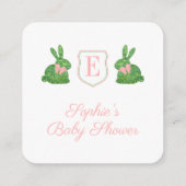 Whimisical Hand geschilderd Boxwood Bunny QR Code Informatiekaartje (Achterkant)