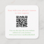 Whimisical Hand geschilderd Boxwood Bunny QR Code Informatiekaartje (Voorkant)