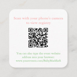 Whimisical Hand geschilderd Boxwood Bunny QR Code Informatiekaartje