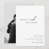 Whimisical Minimalist Casual Photo Script Weddensc Kaart (Voorkant / Achterkant)