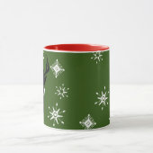 Whimisical Monogram Deer Snowflakes Mok met kerstm (Midden)