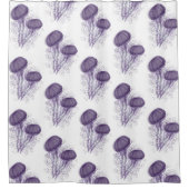 Whimisical Waterverf Paars Jellyfish Splash Art Douchegordijn (Voorkant)