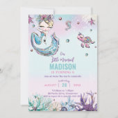 Whimnische blonde zeemeermin onderzee verjaardag kaart (Voorkant)