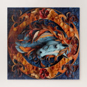Whimportret van een paard: een kunstpuzzel legpuzzel (Horizontaal)