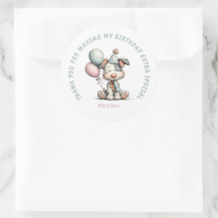 Whimpy Hond Waterverf Verjaardag Ronde Sticker