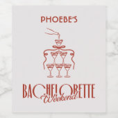 Whimpy Roze Rode Doodle Aangepaste Wijnfles Label Wijn Etiket (Enkel label)