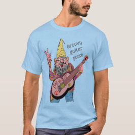 Whimpyge kabouter met gitaar voor vrede, groovy 60 t-shirt