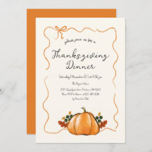 Whimpyge Pompoen Handgeschreven Thanksgiving Diner