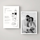 Whimpyke Fun Handgetekende Frame Wijn Pizza Bruilo Save The Date