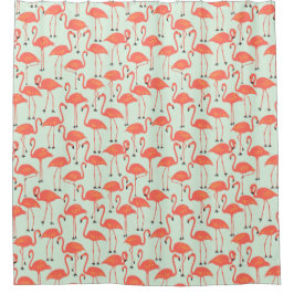 Whimpyze Flamingo | Tropische badkamer Koraal Douchegordijn