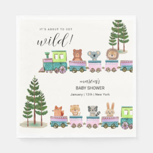 Whimsafari Trein Baby Shower Servet