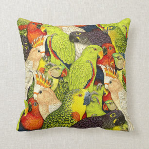 Whimscal Natuur Green Parrots Birds Pattern Kussen
