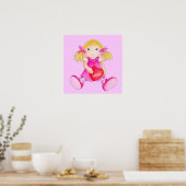 Whimscal rag doll girls add your name nursery art poster (Keuken)