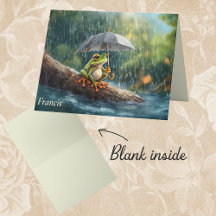 Whimscial Cottagecore Rainy Day Frog Stationery