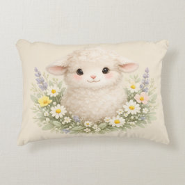 Whimse Schapen en Wilde Bloemen voor een Charmante Accent Kussen