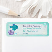 Whimsey Aquarium 2 Folk Art Etiket (Insitu)