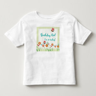 Whimsey Flowers Girl Verjaardagsfeest Shirt