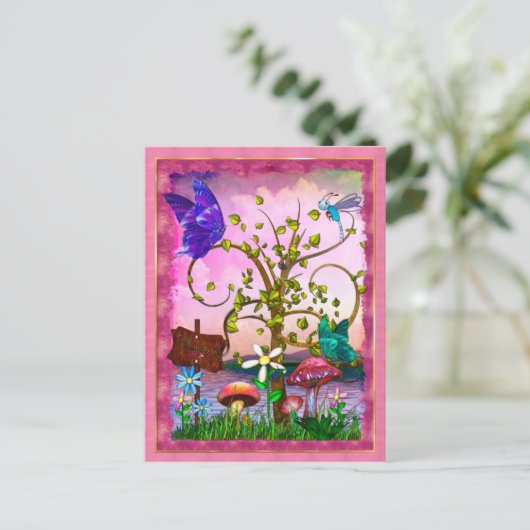 Whimsey Gardens Fantasy Art Briefkaart (Staand voorkant)