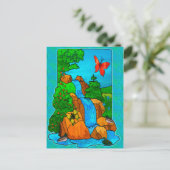 Whimsey Herfsten Natuur Fantasy Art Briefkaart (Staand voorkant)