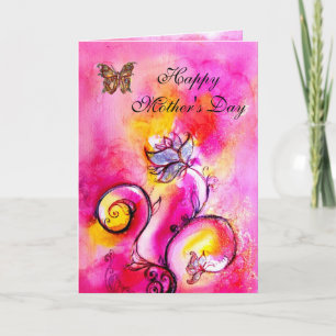 WHIMSIALE BLOEMEN EN VLINDERS / Moederdag Kaart