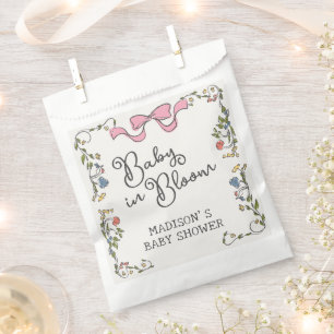 Whimsica Garden Party Doodle Floral Baby shower Bedankzakje