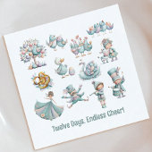 Whimsical 12 Days of Christmas Illustrations Servet