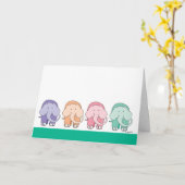 Whimsical 16 Feet Elephant Kaart (Gele Bloem)