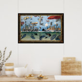 Whimsical 1909 Zee Battle Poster (Keuken)