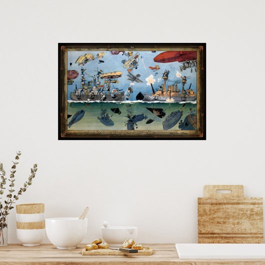 Whimsical 1909 Zee Battle Poster (Keuken)