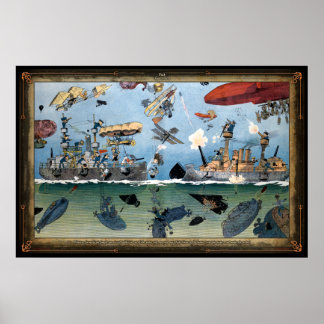 Whimsical 1909 Zee Battle Poster