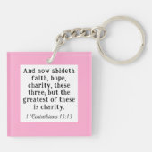 Whimsical 1 Korintiërs 13:13 Schrift Schattigee Mu Sleutelhanger (Achterkant)
