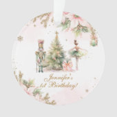 Whimsical 1e Verjaardag gouden folie sneeuwvlokken Ornament (voorkant)