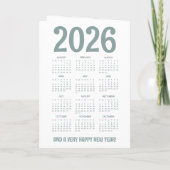 Whimsical 2026 Calendar 12 Days Christmas Folded Feestdagen Kaart (Achterkant)
