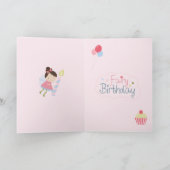 Whimsical 2e verjaardag jonge meisjes schattige ro kaart (Binnen)