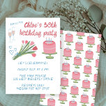 Whimsical 30ste Verjaardag Party Girlie Schattigee Kaart<br><div class="desc">Perfecte schattige kaart voor een leuke verjaardagsfeestje uitnodiging! Met de hand gemaakte kunst voor jou! VOLLEDIG ! Klik hierboven op "Personaliseren" om de tekst te bewerken. Klik op "Bewerken met ontwerpgereedschap" om de lettertypen, kleuren en plaatsingen aan te passen. Verwijder de achterkant van de cupcake patroon als je wilt. (check...</div>