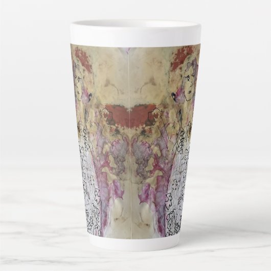 Whimsical 3 Face Love Amy Original Painting Latte Mok (Voorkant)