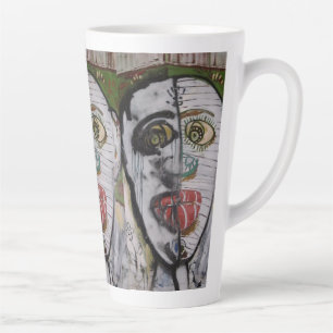 Whimsical 3 Face origineel schilderij van de kunst Latte Mok