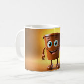 Whimsical 3D Character Coffee Mok – Begin uw dag (Voorkant links)
