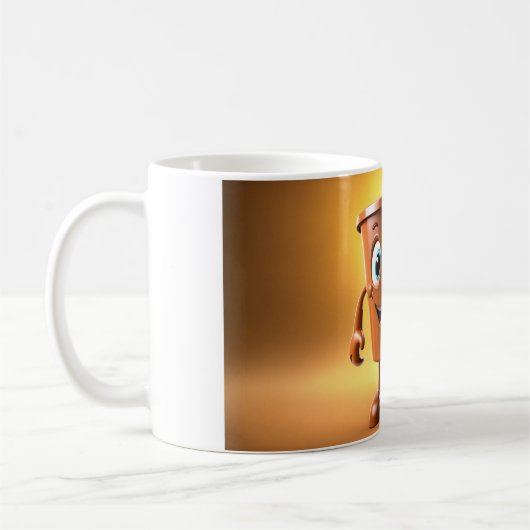 Whimsical 3D Character Coffee Mok – Begin uw dag (Links)
