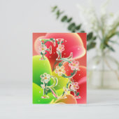 Whimsical 3D Glas Flora Typografie Briefkaart (Staand voorkant)